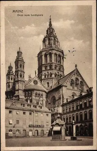 Ak Mainz am Rhein, Dom vom Leichplatz