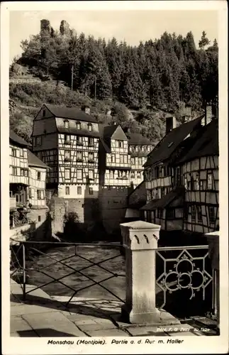Ak Monschau Montjoie in der Eifel, Partie an der Rur mit Haller, Fachwerk