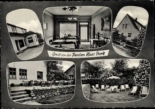 Ak Bad Holzhausen Preußisch Oldendorf in Westfalen, Pension Haus Stork, Außenansichten, Speisesaal