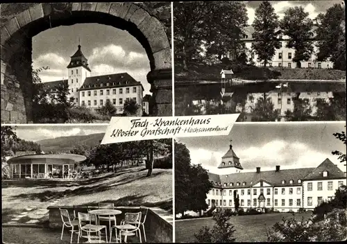 Ak Grafschaft Schmallenberg im Sauerland, Fach-Krankenhaus Kloster Grafschaft, Teilansichten