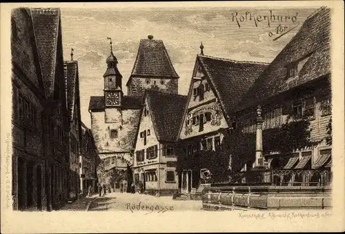 Künstler Ak Dietrich, G. O., Rothenburg ob der Tauber Mittelfranken, Rödergasse