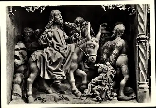 Ak Kalkar Niederrhein, Nikolaikirche, Einzug Christi in Jerusalem aus der Predelle des Hochaltars
