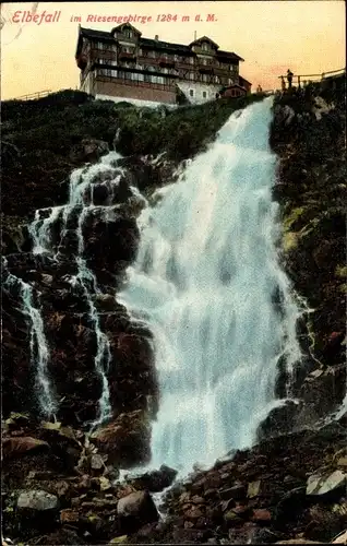 Ak Špindlerův Mlýn Spindlermühle Riesengebirge Region Königgrätz, Labská bouda, Elbfallbaude