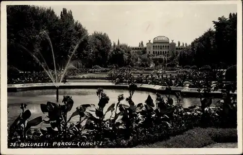 Ak București Bukarest Rumänien, Parcul Carol I.
