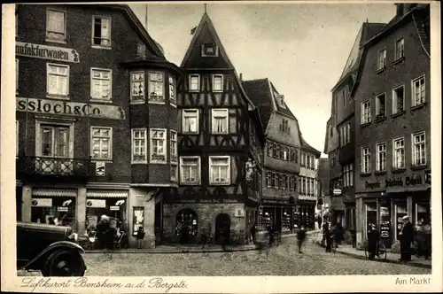 Ak Bensheim an der Bergstraße Hessen, Am Markt