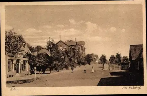 Ak Bebra an der Fulda Hessen, Am Bahnhof