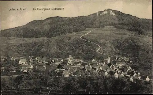 Ak Laufen an der Eyach Albstadt im Zollernalbkreis, Gesamtansicht mit Schalksburg