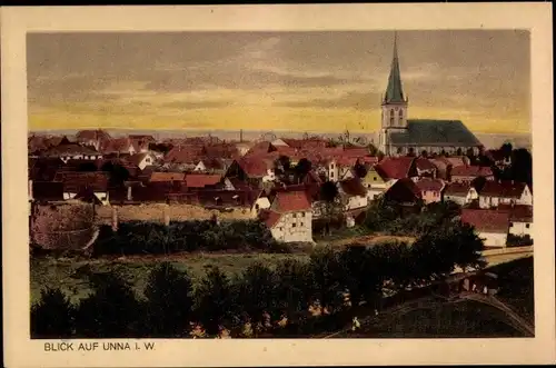 Ak Unna in Westfalen, Blick auf den Ort