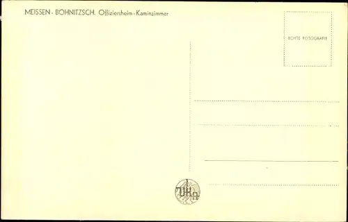 Ak Bohnitzsch Meißen in Sachsen, Offiziersheim, Kaminzimmer