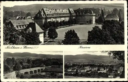 Ak Northeim in Niedersachsen, Kaserne, Brücke, Blick auf den Ort