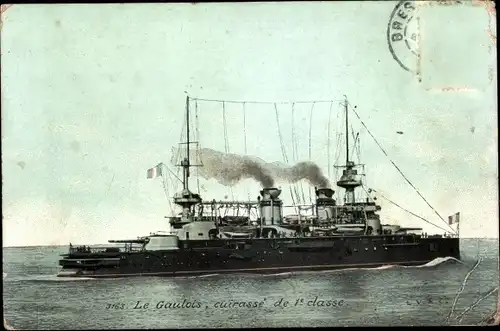 Ak Französisches Kriegsschiff, le Gaulois, Cuirasse de 1e classe