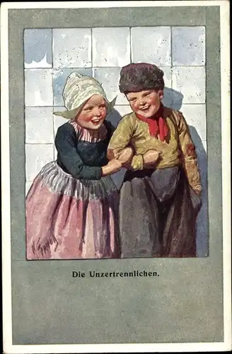 Künstler Ak Feiertag, Karl, Trachten Niederlande, Paar