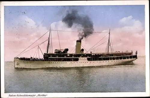 Ak Salon-Schnelldampfer Hertha, Stettiner Dampfschifffahrtsgesellschaft