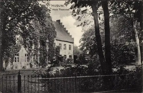 Ak Husum Nordfriesland, Haus Toennies mit Garten