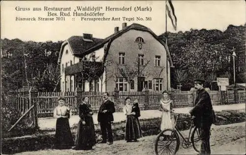 Ak Berlin Reinickendorf Hermsdorf, Hermsdorf in der Mark, Restaurant Waldidyll, Bismarckstraße 70/71