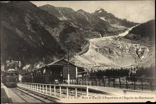 Ak Argentière Haute Savoie, Gare et Glacier d'Argentiere, Aiguille du Chardonnet
