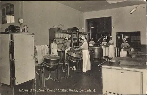 Ak Bern Stadt Schweiz, Swan Brand Knitting Works, Kitchen, Strickereifabrik Fritz Ryff, Küche