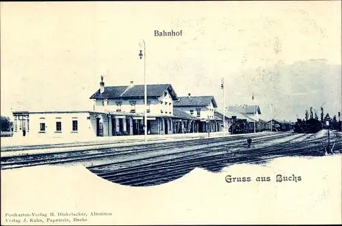 Ak Buchs Kanton Sankt Gallen, Bahnhof Gleisseite