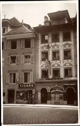Foto Ak Lucerne Luzern Stadt Schweiz, Hotel Hirschen, Variete Konzert, Zigarrengeschäft
