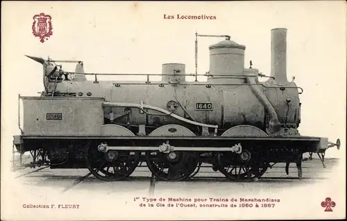 Ak Französische Eisenbahn, Dampflok No. 1640, Ouest