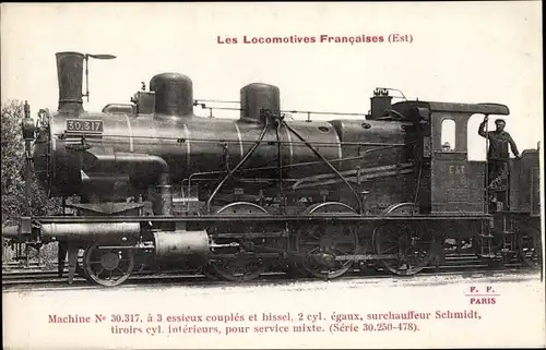 Ak Französische Eisenbahn, Dampflok No. 30.317, Est