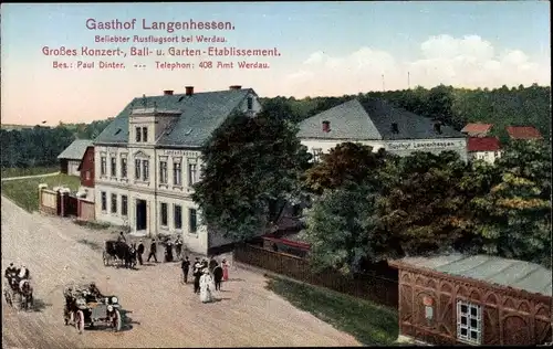 Ak Langenhessen Werdau in Sachsen, Gasthof Langenhessen