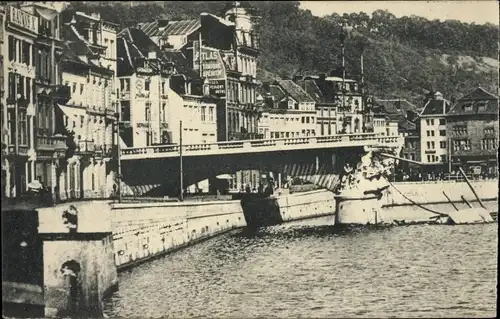 Ak Liège Lüttich Wallonien, im Krieg zerstörte Brücke, Häuser