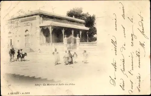 Ak Setif Algerien, La Mairte et Salle des Fetes