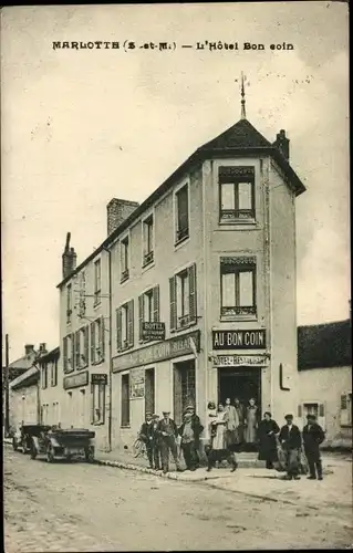 Ak Marlotte Seine et Marne, L'Hotel Bon Coin