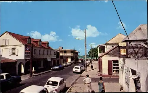 Ak Gourbeyre Guadeloupe, Straßenpartie