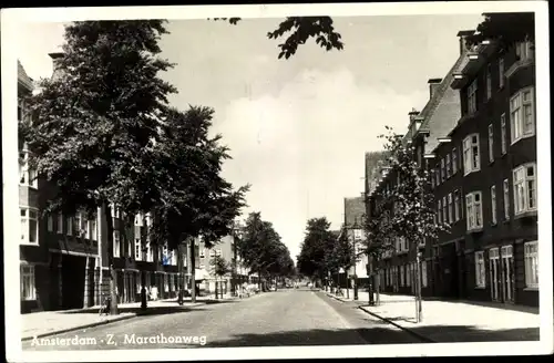 Ak Amsterdam Nordholland Niederlande, Marathonweg