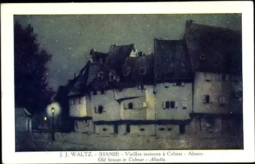 Künstler Ak Hansi, Jean Jacques Waltz, Colmar Kolmar Elsass Haut Rhin, Vieilles maisons
