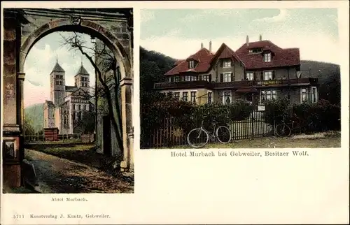 Ak Guebwiller Gebweiler Elsass Haut Rhin, Hotel Murbach, Abtei Murbach