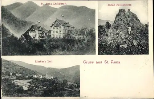 Ak Sainte Anne Jungholtz Jungholz Elsass Haut Rhin, Rimbach Zell, Ruine Freundstein