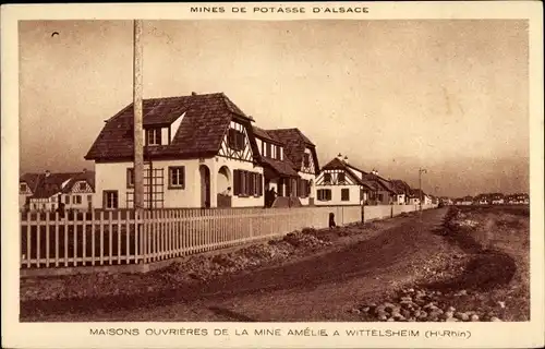 Ak Wittelsheim Elsass Haut Rhin, Maisons Ouvrières de la Mine Amélie