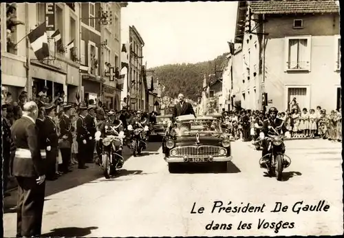 Ak Bruyères Vosges, Le President Charles De Gaulle