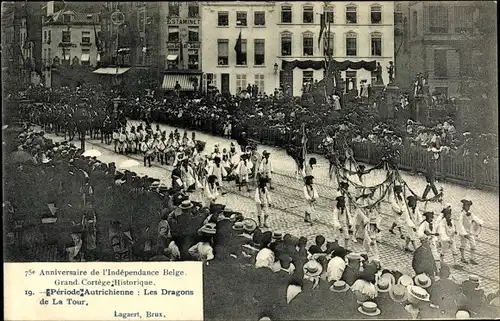 Ak Brüssel Bruxelles, 75e Anniversaire de l'Indépendance, Dragons de La Tour