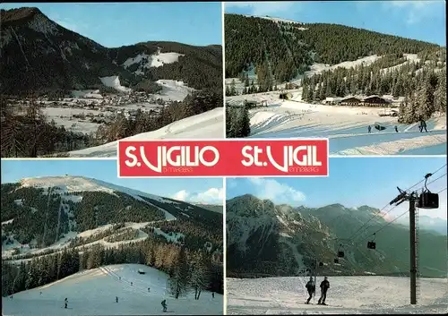 Ak St. Vigil San Vigilio di Marebbe Enneberg in Südtirol, Passo Furcia, Plan de Corones, Skilift