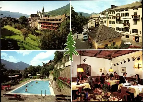 Ak Brixen Bressanone Südtirol, Hotel-Restaurant Grüner Baum - Stremitzer, Außenansicht, Pool