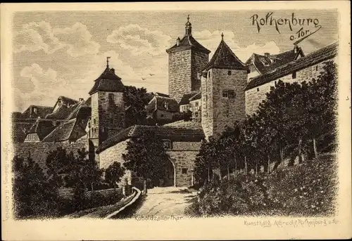 Künstler Ak Dietrich, G.O., Rothenburg ob der Tauber Mittelfranken, Koboldzellertor