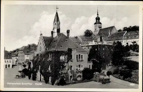 Ak Hohenstein Ernstthal in Sachsen, Markt, Rathaus, Kirche