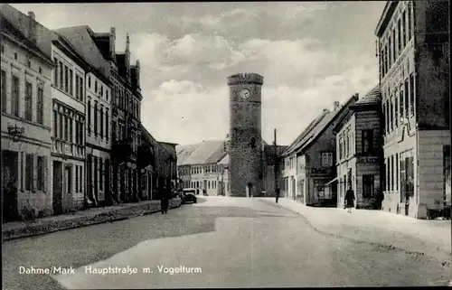 Ak Dahme in der Mark, Hauptstraße mit Vogelturm