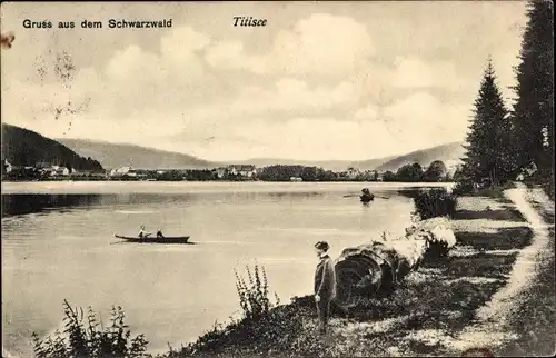 Ak Titisee Neustadt im Breisgau Hochschwarzwald, See, Boote, Kinder