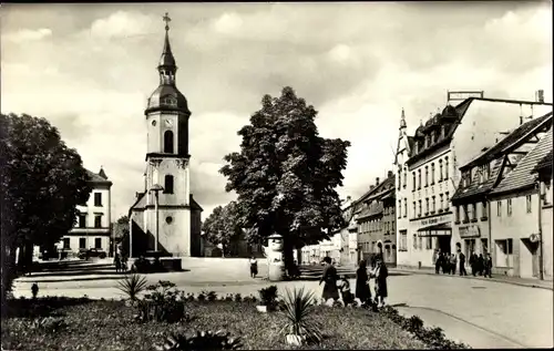 Ak Triptis in Thüringen, Markt, Brunnen, Kirche