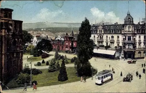 Ak Trier an der Mosel, Partie an der Porta Nigra, Straßenbahn