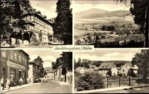 Ak Stadtlengsfeld Rhön im Wartburgkreis, Straßenpartie, Konsum, Häuser, Fachwerkhaus