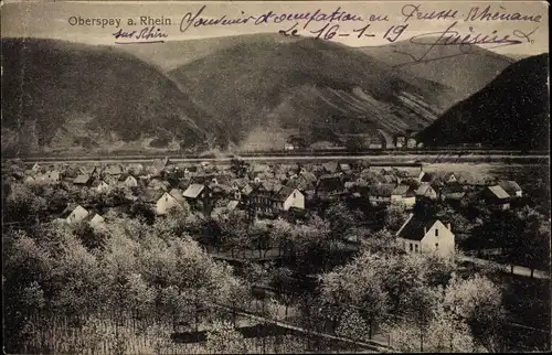 Ak Oberspay Spay am Rhein, Panorama