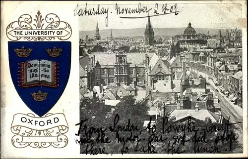 Ak Oxford Oxfordshire England, The University, Wappen