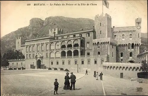 Ak Monaco, Le Palais du Prince et la Tete de Chien