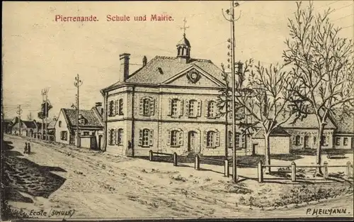 Künstler Ak Pierrenande?, Schule und Mairie